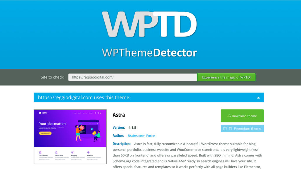 Como descobrir o tema de um site wordpress usando o WP Theme Detector