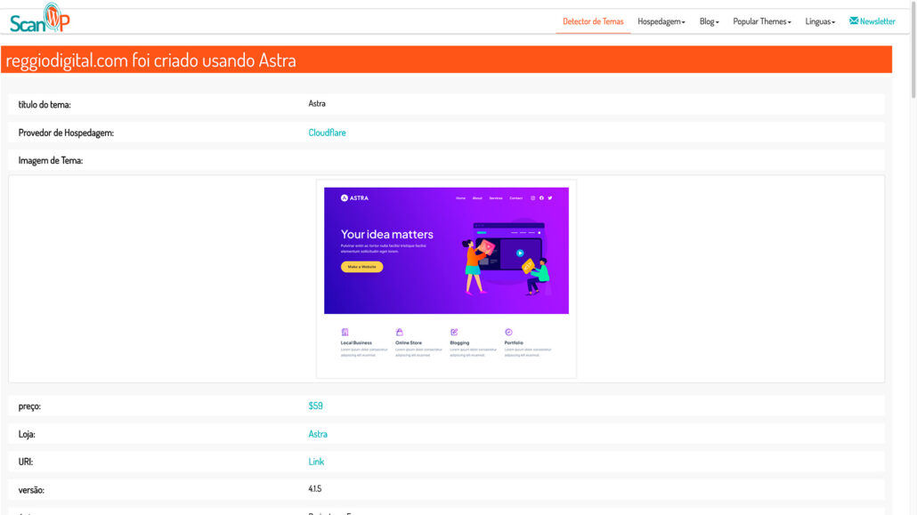 Como descobrir temas de outros sites usando o ScanWP